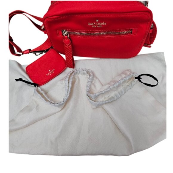 Kate Spade New Chelsea Camera Coin Dust Bag Crossbody Red Shoulder Bag - Picture 15 of 16